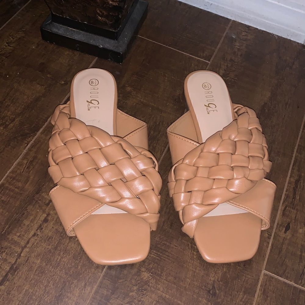 Braided Tan Sandals - Picture 1 of 5